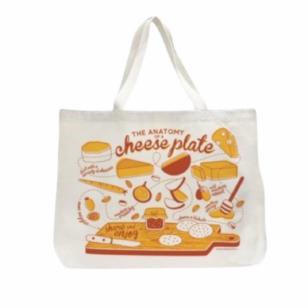 The Neighborgoods Anatomy Of A Cheese Plate Tote Bag NWT